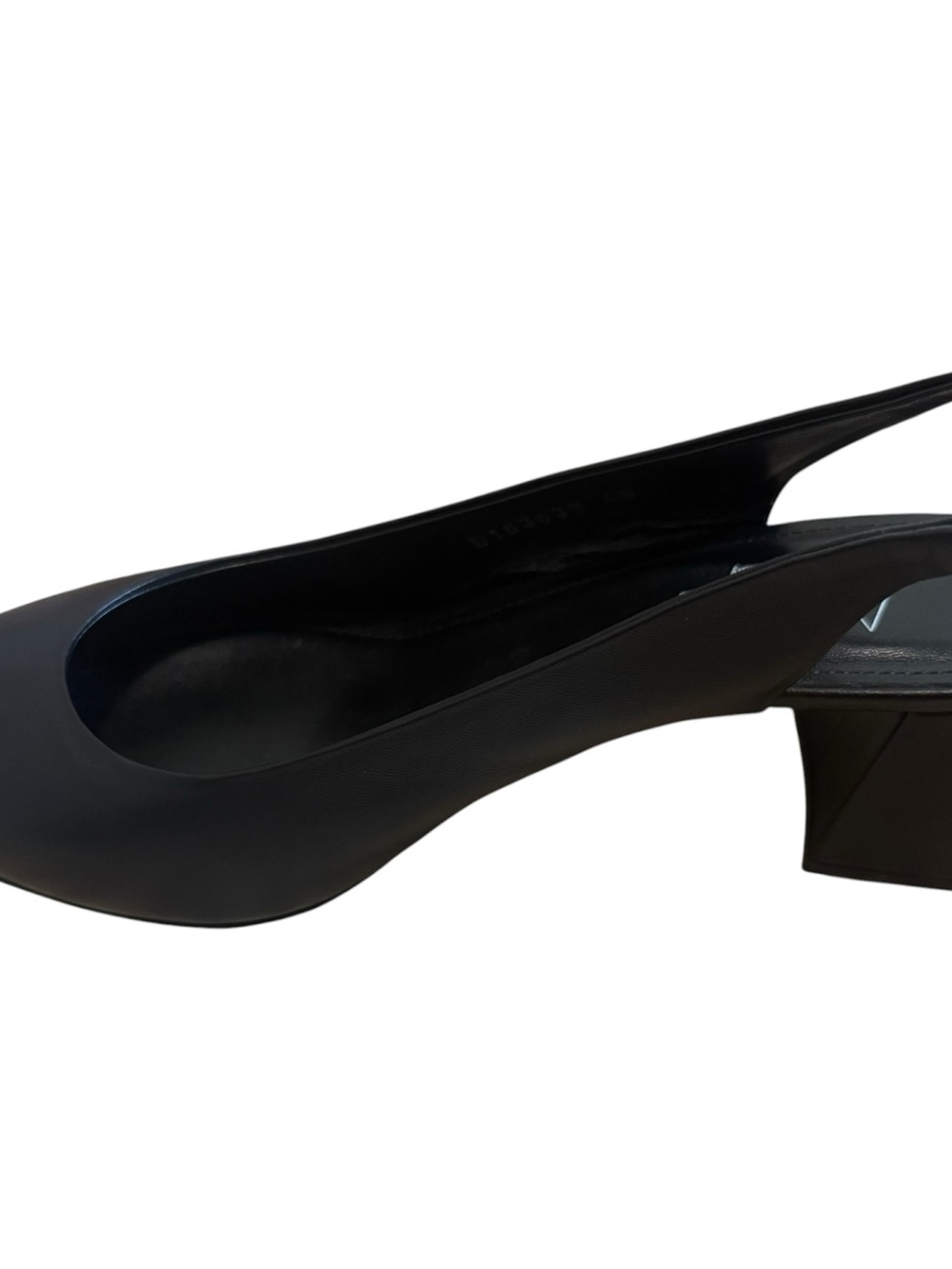 AGL Black Leather Pointed Toe Block Heel Slingback Pumps Size 40 | like new! - Picture 7 of 12